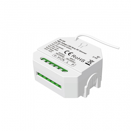 RF Mono vezérlőrendszer - RF dimmer nagyfeszültségű LED szalaghoz, 1 csatorna × 1,5 A, 100–240 V AC – S1-HV