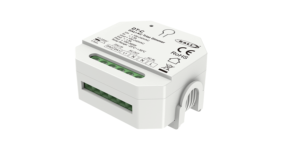 TRIAC sorozat - LED Triac meghajtó (DALI) – dimmer 230 V AC izzókhoz, 200 W – DIN sín – DT-C