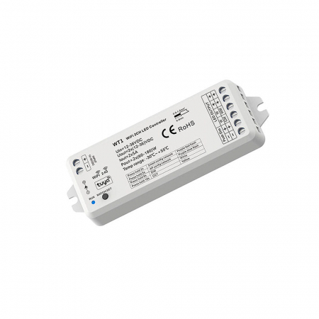 LED szalag vezérlők - 2 az 1-ben LED vezérlő (WiFi) – Mono / CCT – 12–36V DC – 10A – Alexa / Tuya – WT1