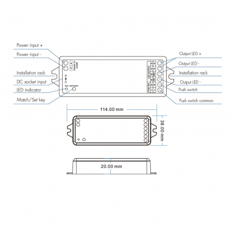 2 az 1-ben LED vezérlő (WiFi) – Mono / CCT – 12–36V DC – 10A – Alexa / Tuya – WT1 [3]