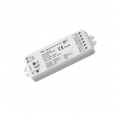 LED szalag vezérlők - 5 az 1-ben LED vezérlő (ZigBee) – Mono / CCT / RGB / RGB+CCT – 12–24V DC – 15A – Tuya – WZ5