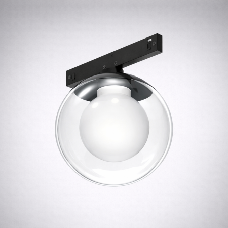 Mágneses sín 5 mm - Mágneses lámpatest fekete 24V DC 6W 3000K 478 lm 150° CRI90 Ø80 mm