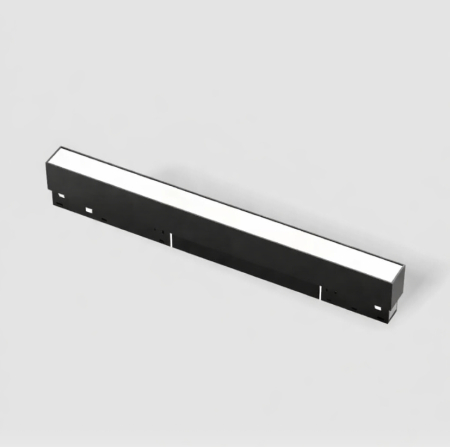 Mágneses sín 20 mm - Mágneses lineáris projektor fekete színben, 48V DC, 48W, 4000K, 3200 lm, 120°, RA90, L1200 mm