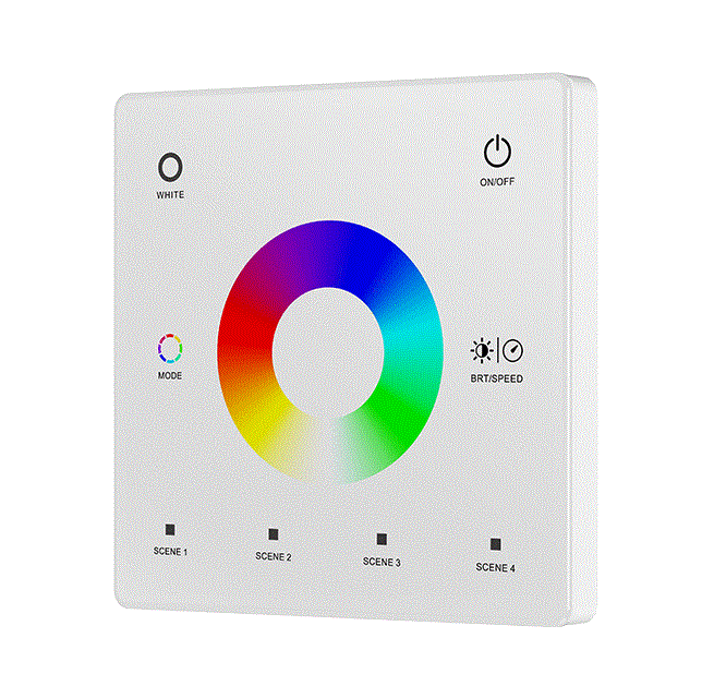 RF RGB + CCT vezérlőrendszer - Falra szerelhető LED vezérlőpanel – RGB+CCT – 1 zóna – 3V – TW5(W)
