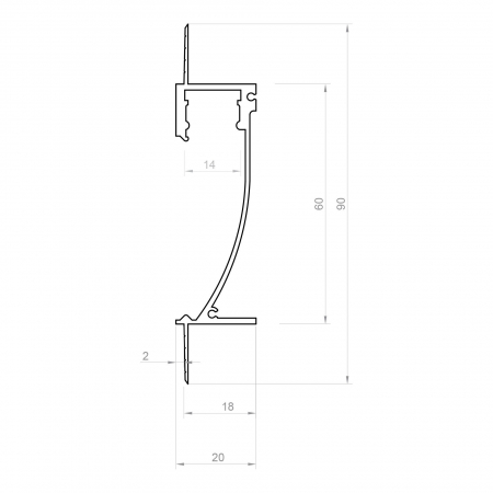 LED profil GK26-3 – Anodizált alumínium, 2 m [1]