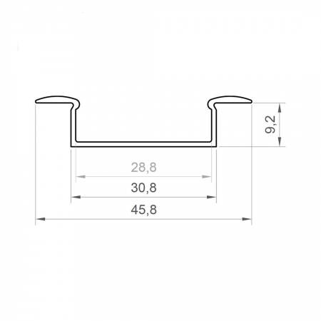 P14-1 LED profil fekete alumínium 2 m [1]