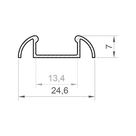 P2-1 LED alumínium profil – eloxált – 2 m [1]
