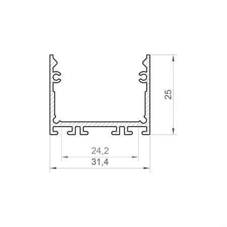 LED profil P22-3 – Fehér alumínium, 2 m [1]