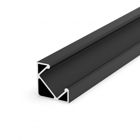 LED PROFIL - P3-1 fekete alumínium sarok LED profil – 2 m