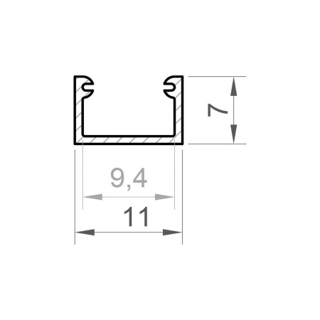 P4-2 LED Profil Eloxált Alumínium 2M [1]