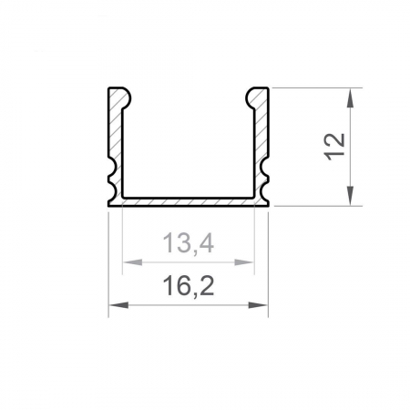 P5-2 LED Profil Fekete Alumínium 2M [1]