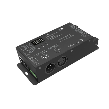 DMX512 sorozat - SPI LED vevő (DMX512) – RGB – digitális LED szalagokhoz – 8A, 5–24V DC – RJ45/XLR3 – DSA