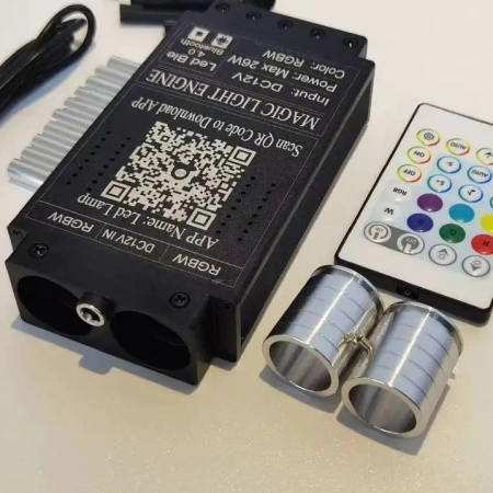 Csillagos ég világítás - RGBW 26W-os fényforrás RF távirányítóval optikai szálhoz + hullócsillag effekt