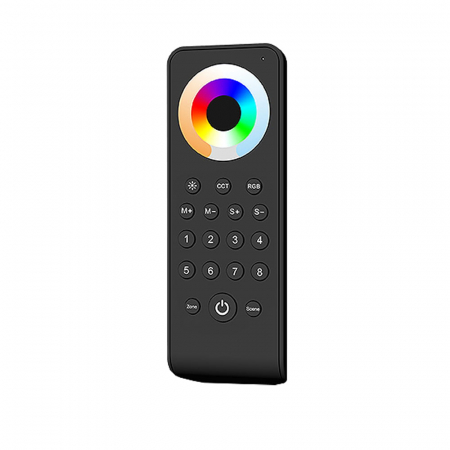 RF RGB / RGBW vezérlőrendszer - 5 az 1-ben LED távirányító – MONO / CCT / RGB / RGB+CCT – 8 zóna – RS1
