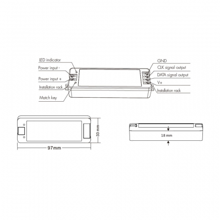SPI LED vezérlő – RGB – digitális LED szalagokhoz – 8A, 5–24V DC – SC [2]