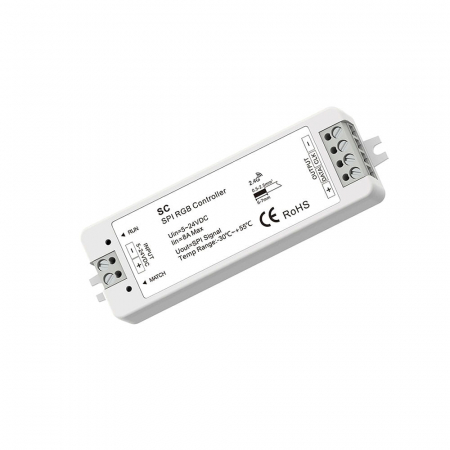 LED szalag vezérlők - SPI LED vezérlő – RGB – digitális LED szalagokhoz – 8A, 5–24V DC – SC