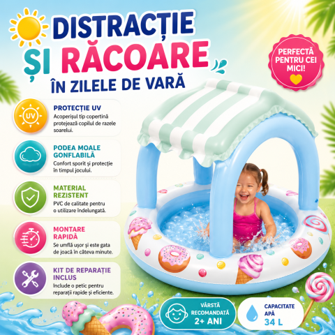 Piscine copii - piscina-gonflabila-acoperita-bestway-model-inghetata-protectie-uv-104x84cm