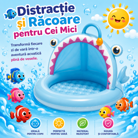 Piscine copii - piscina-gonflabila-acoperita-intex-model-pestisor-127x102x86cm