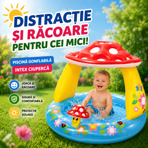 Piscine copii - piscina-gonflabila-intex-ciuperca-57407np-102x89cm