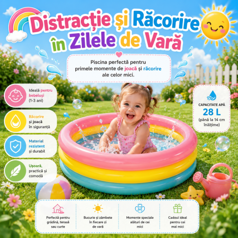 Piscine copii - piscina-multicolora-pentru-bebelusi-intex-61x22cm