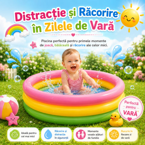 Piscine copii - piscina-multicolora-pentru-bebelusi-intex-86x25cm
