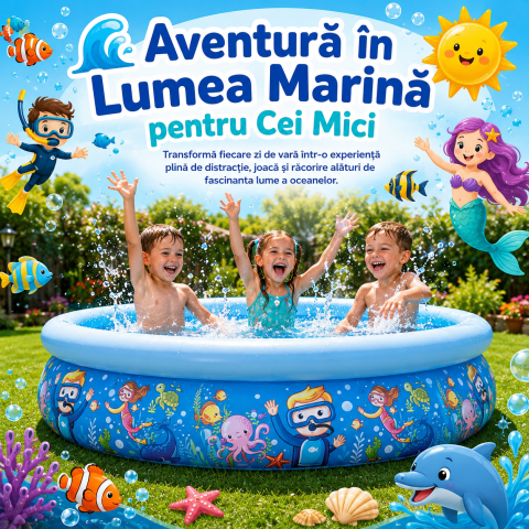 Piscine copii - piscina-pentru-copii-lumea-marina-cu-scafandri-bestway-205x47cm