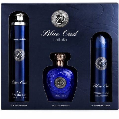 Parfumuri bărbați - set-cadou-lattafa-blue-oud-3-piese-barbati