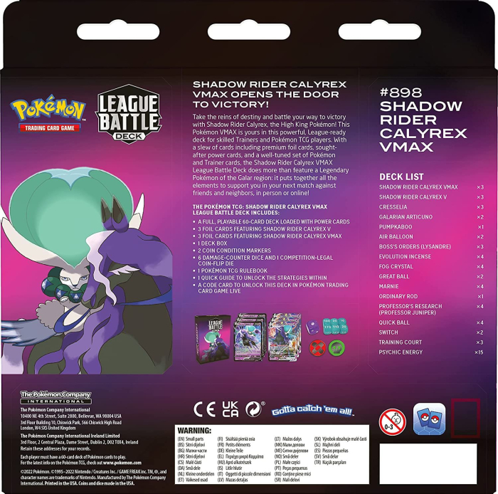 Pokemon TCG: Calyrex VMAX League Battle Deck - Shadow Rider [2]