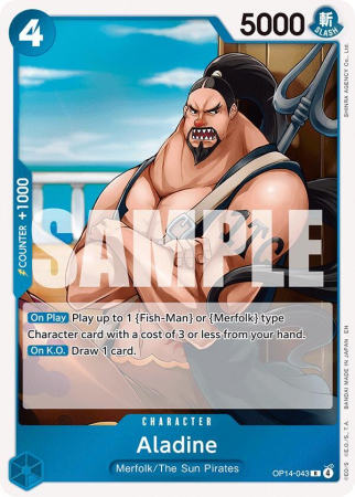 RAW Cards - Aladine (OP14-043) - NM | One Piece The Azure Sea's Seven