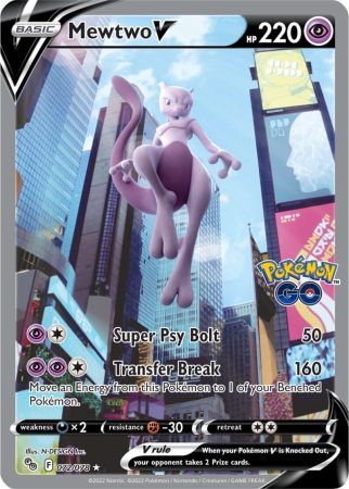 RAW Cards - Mewtwo V (PGO072) - NM | Pokemon GO