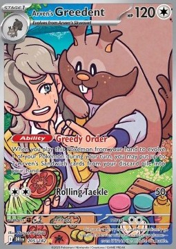 RAW Cards - Arven's Greedent (DRI205) - NM | Pokemon Destined Rivals