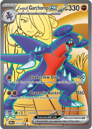 RAW Cards - Cynthia's Garchomp ex (DRI215) - NM | Pokemon Destined Rivals