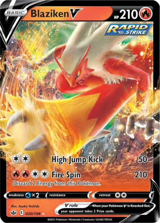 RAW Cards - Blaziken V (CRE020) - NM | Pokemon Chilling Reign