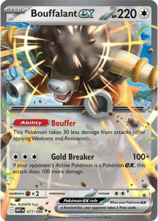 RAW Cards - Bouffalant ex (WHT077) - NM | Pokemon White Flare