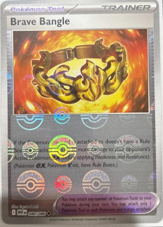 RAW Cards - Brave Bangle (xWHT080) [Pokeball] - NM | Pokemon White Flare