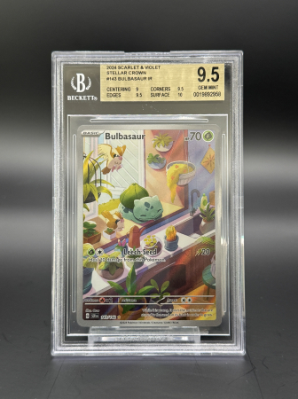 BGS Cards - Bulbasaur (SCR143) - Graded BGS 9.5 [GEM MINT] | Pokemon Stellar Crown