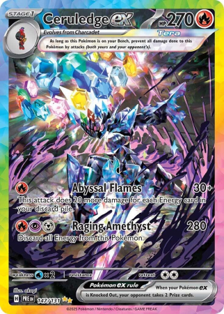 RAW Cards - Ceruledge ex (PRE147) - NM | Pokemon Prismatic Evolutions