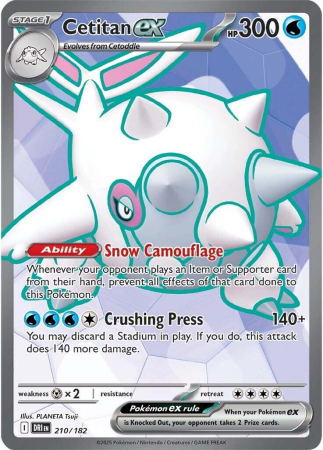 Pokemon SV: Destined Rivals - Cetitan ex (DRI210) - NM | Pokemon Destined Rivals
