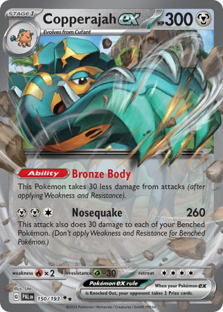 RAW Cards - Copperajah ex (PAL150) - NM | Pokemon Paldean Evolved