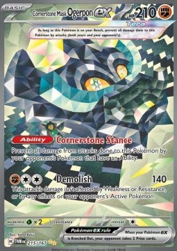 RAW Cards - Cornerstone Mask Ogerpon ex (TWM215) - NM | Pokemon Twilight Masquerade
