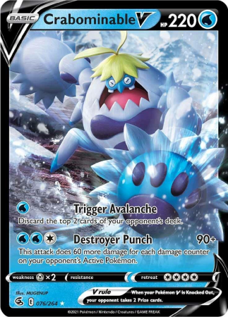 RAW Cards - Crabominable V (FST076) - NM | Pokemon Fusion Strike