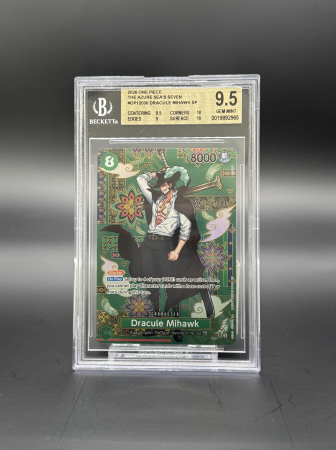 GRADED Cards - Dracule Mihawk (OP12-030) - Graded BGS 9.5 [GEM MINT] | One Piece: The Azure Sea's Seven