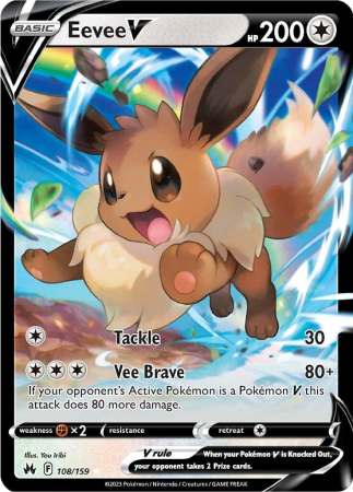 RAW Cards - Eeevee V (CRZ108) - NM | Pokemon Crown Zenith