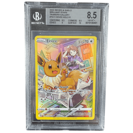 BGS Cards - Eevee (BRS TG11) | Graded BGS 8.5 [NM-MT+] - Pokemon Brilliant Stars Trainer Gallery