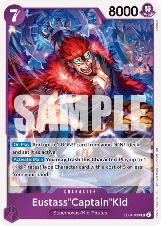 Cartonase - Eustass"Captain"Kid (EB04-039) (V.1) - NM | One Piece The Azure Sea's Seven