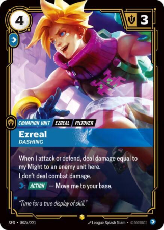 Cartonase - Ezreal, Dashing (V.2 - Showcase) SFD082 - NM | Riftbound Spiritforged