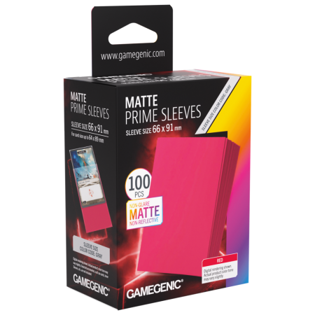 TCG Accessories - GAMEGENIC - Matte Prime Sleeves Red (100) 66x91