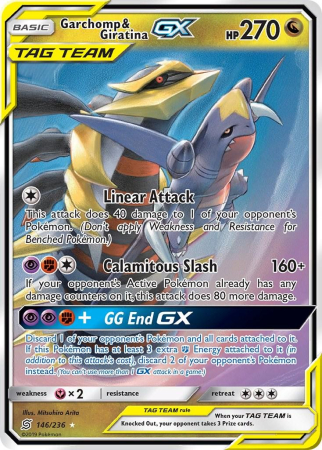 RAW Cards - Garchomp & Giratina GX (UNM 146) - EX | Pokemon Unified Minds