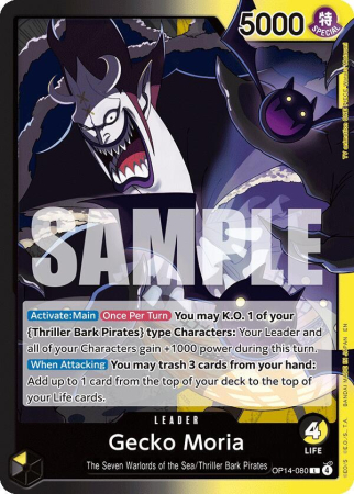 RAW Cards - Gecko Moria (OP14-080) (V.1) - NM | One Piece The Azure Sea's Seven