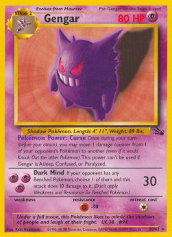 RAW Cards - Gengar (FO20) - EX/GD | Pokemon Fossil
